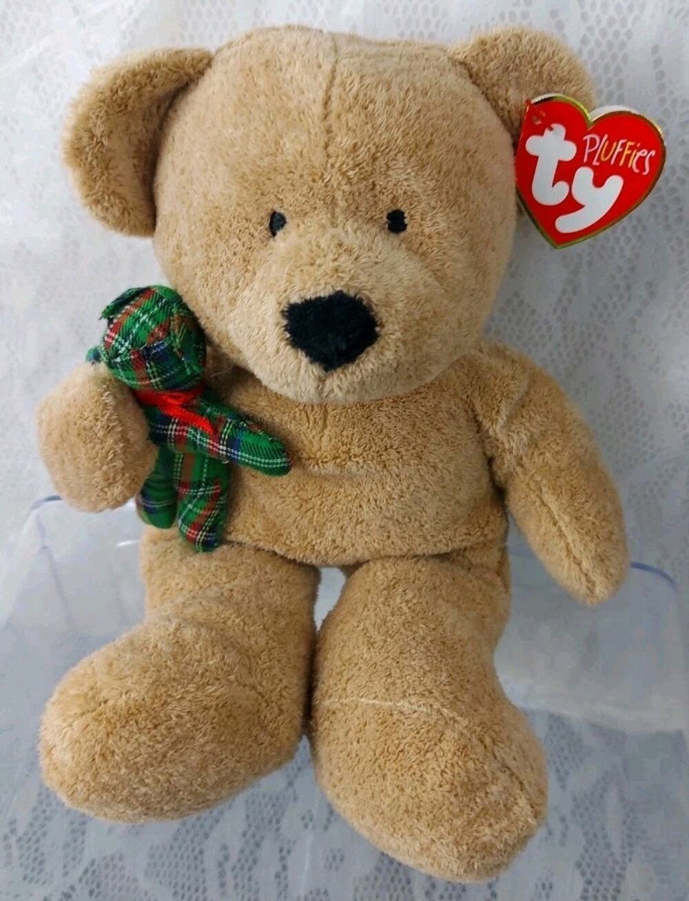Ty Pluffies Beary Merry Bear Teddy Christmas 11" Plush Stuffed Animal Toy 2005